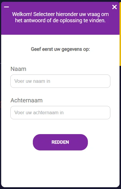 Slots Eater Casino klantenservice formulier voor het indienen van een supportverzoek