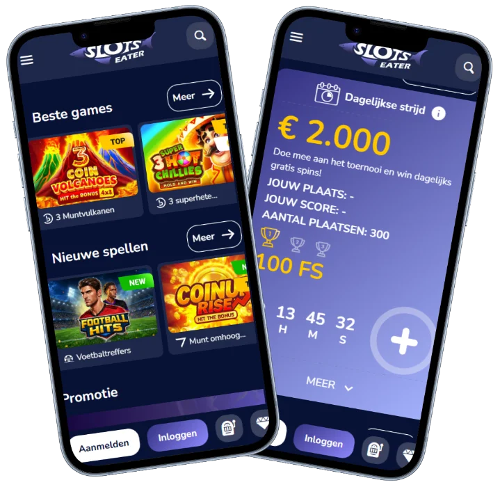 Slots Eater Casino mobiele versie met spellen, promoties en toernooien